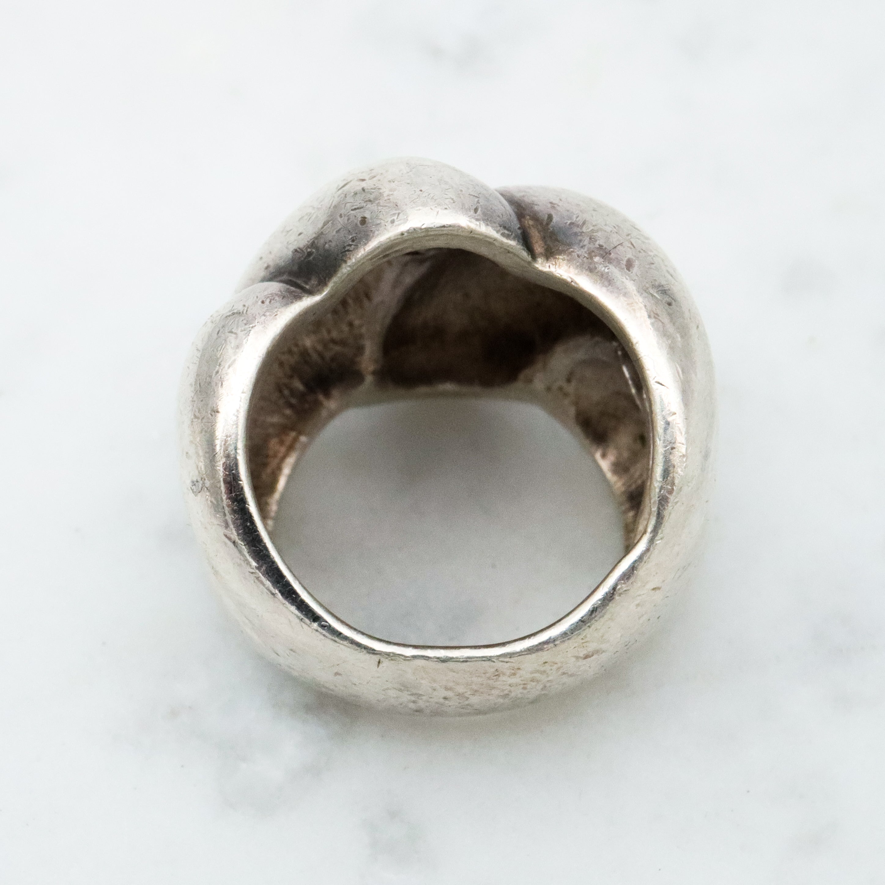 Vintage Mid Century chunky sterling knot ring, size 6.5